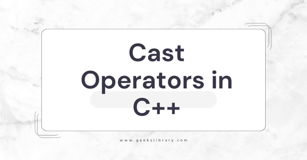 Cast operators in C++