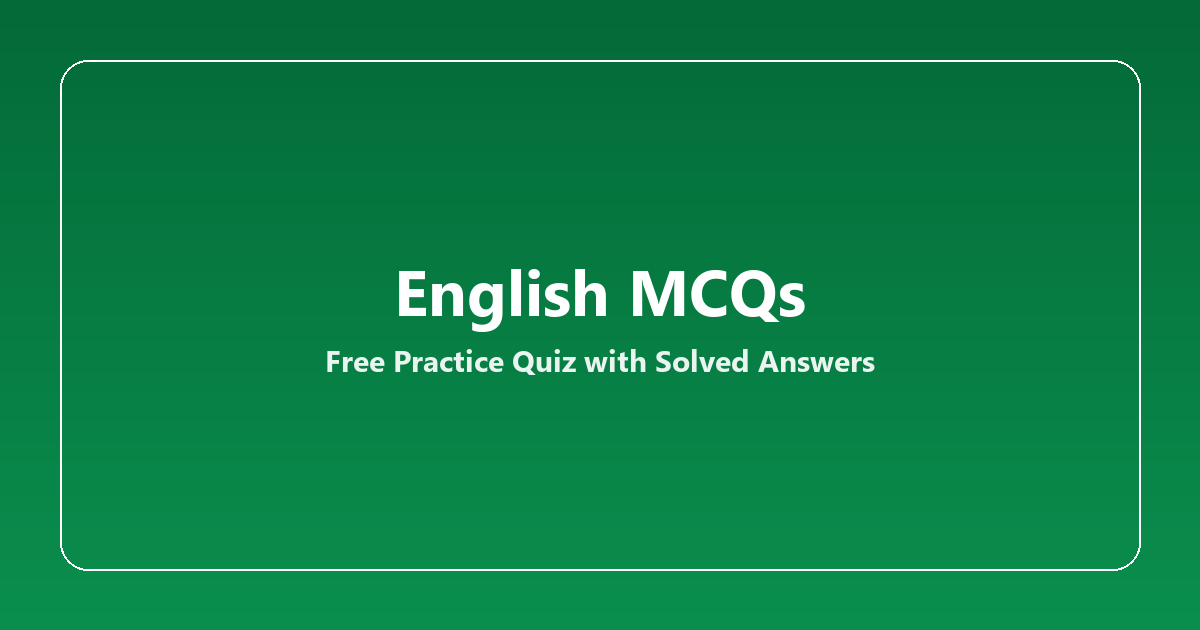 English MCQs