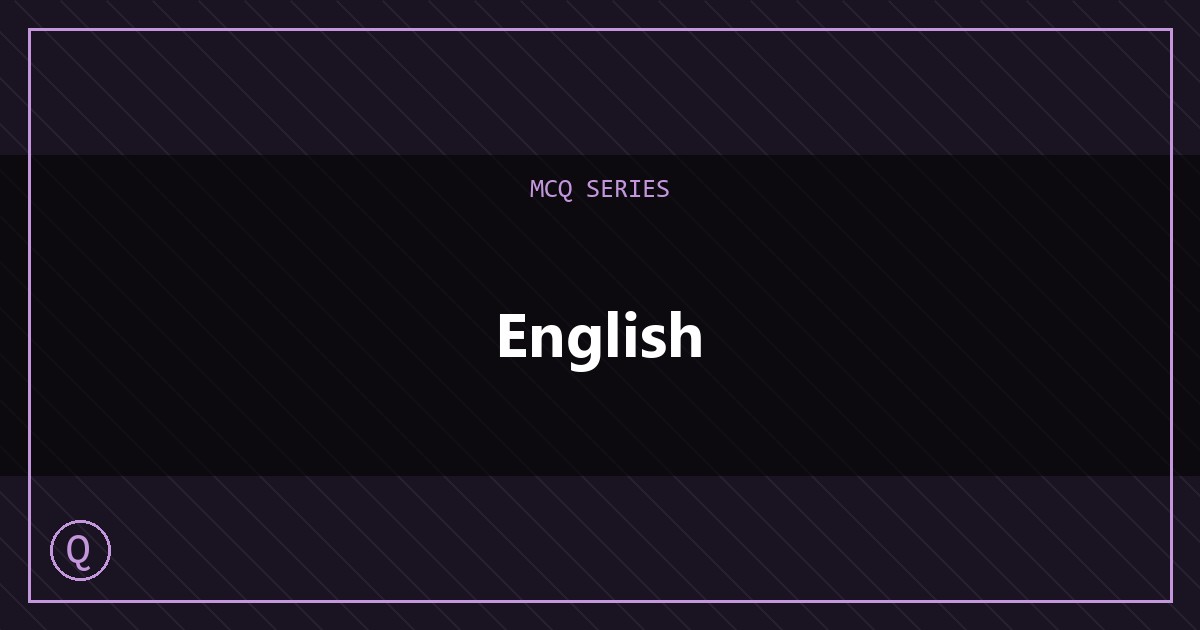 english MCQs