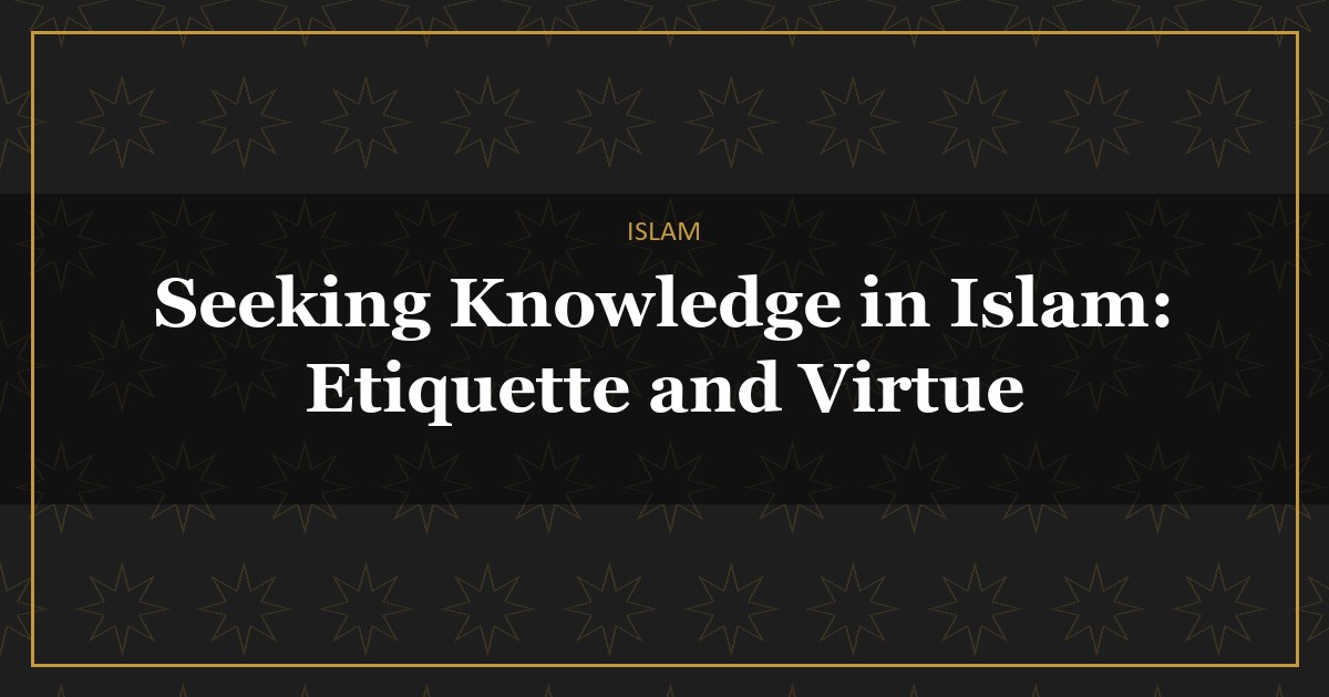 seeking knowledge in Islam