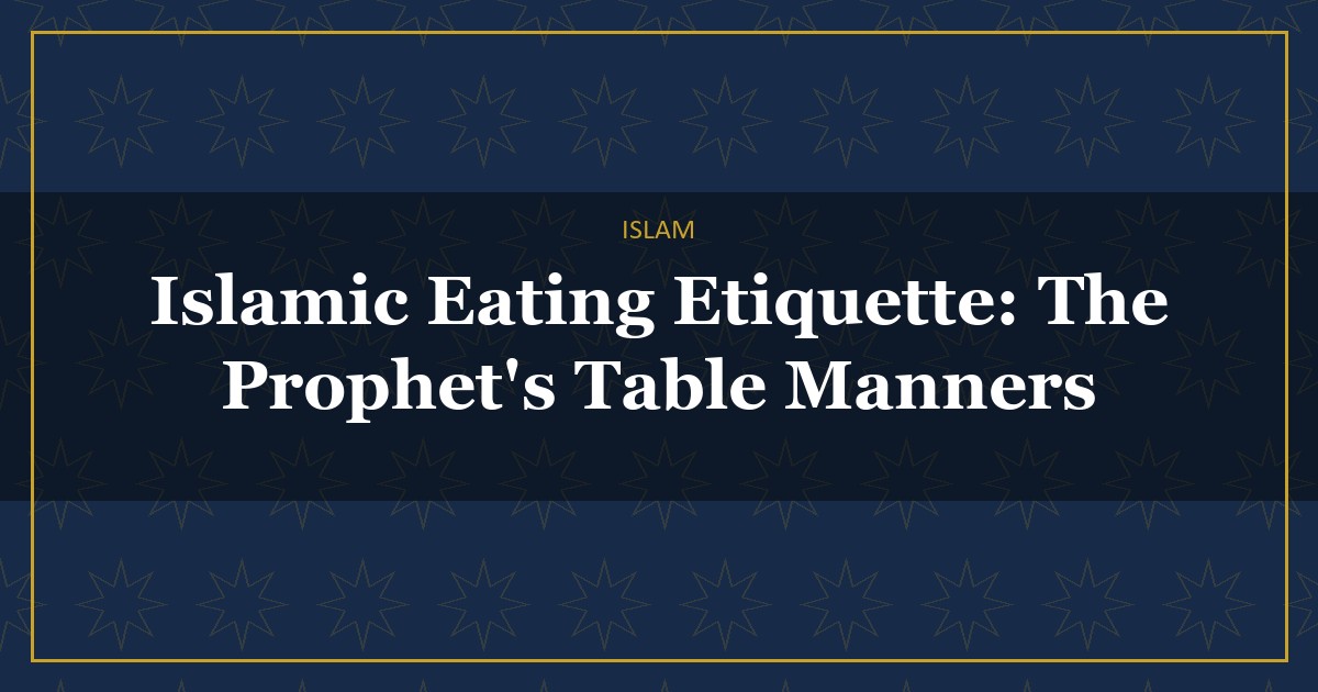 Islamic eating etiquette