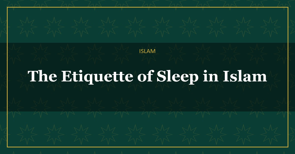 Islamic sleep etiquette